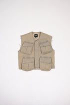 DISTRESSED EFFECT DENIM VEST