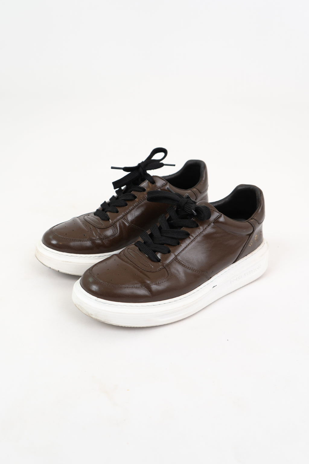 Louis Vuitton Brown Leather Beverly Hills Sneakers Size