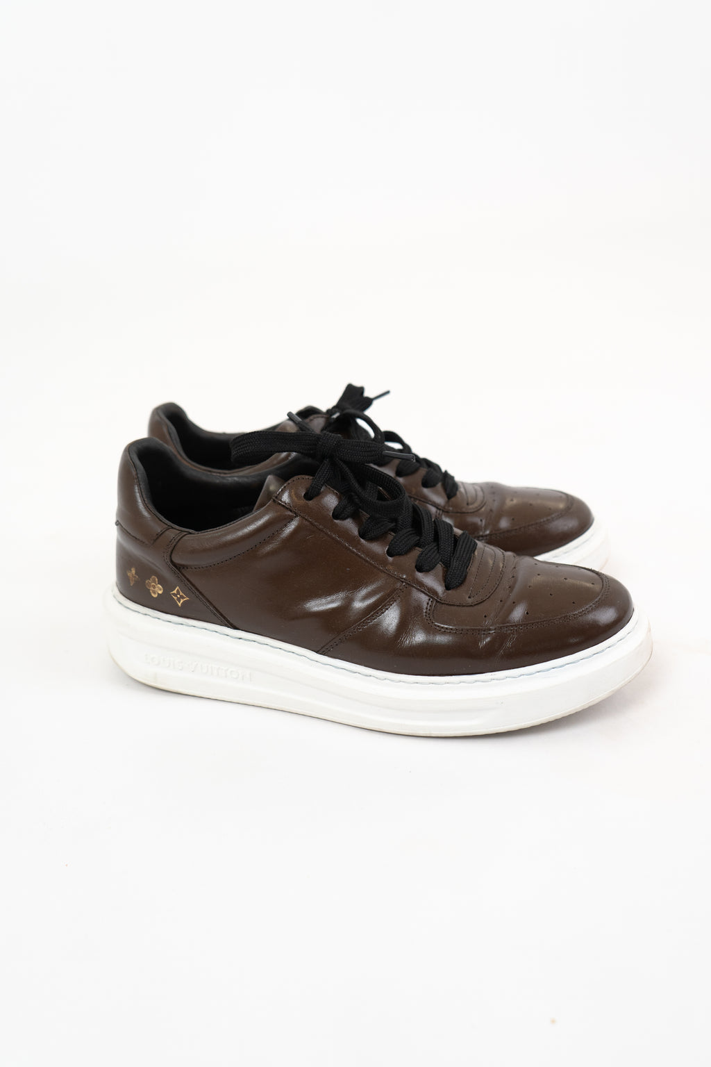 Louis Vuitton Brown Leather Beverly Hills Sneakers Size