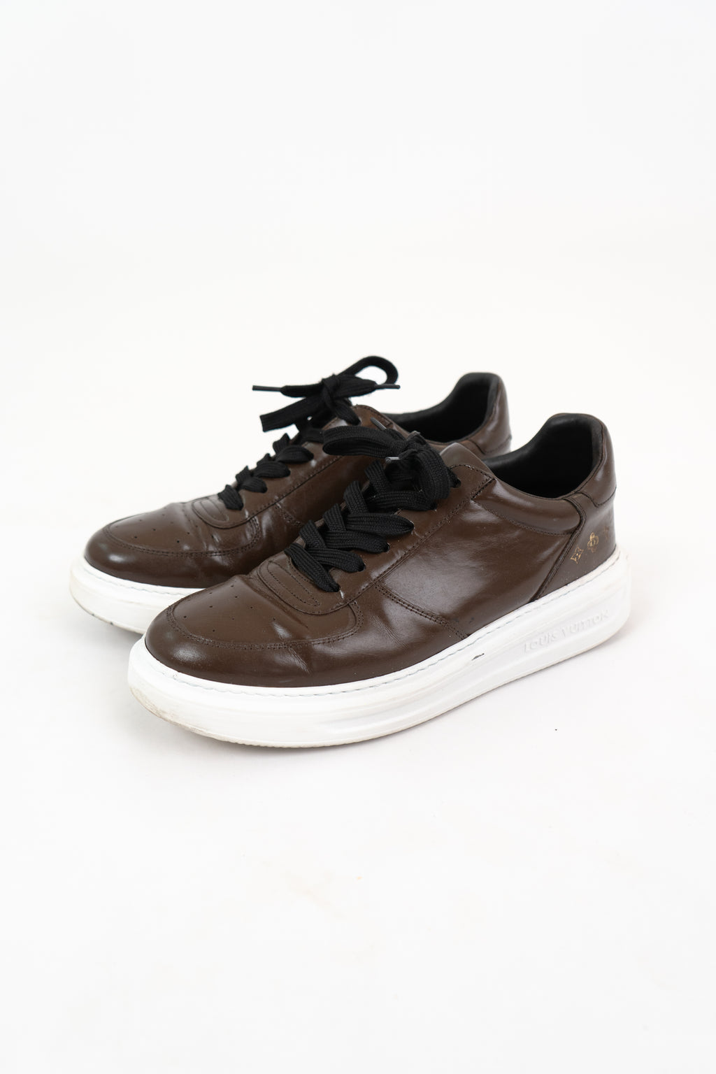 Louis Vuitton Brown Leather Beverly Hills Sneakers Size