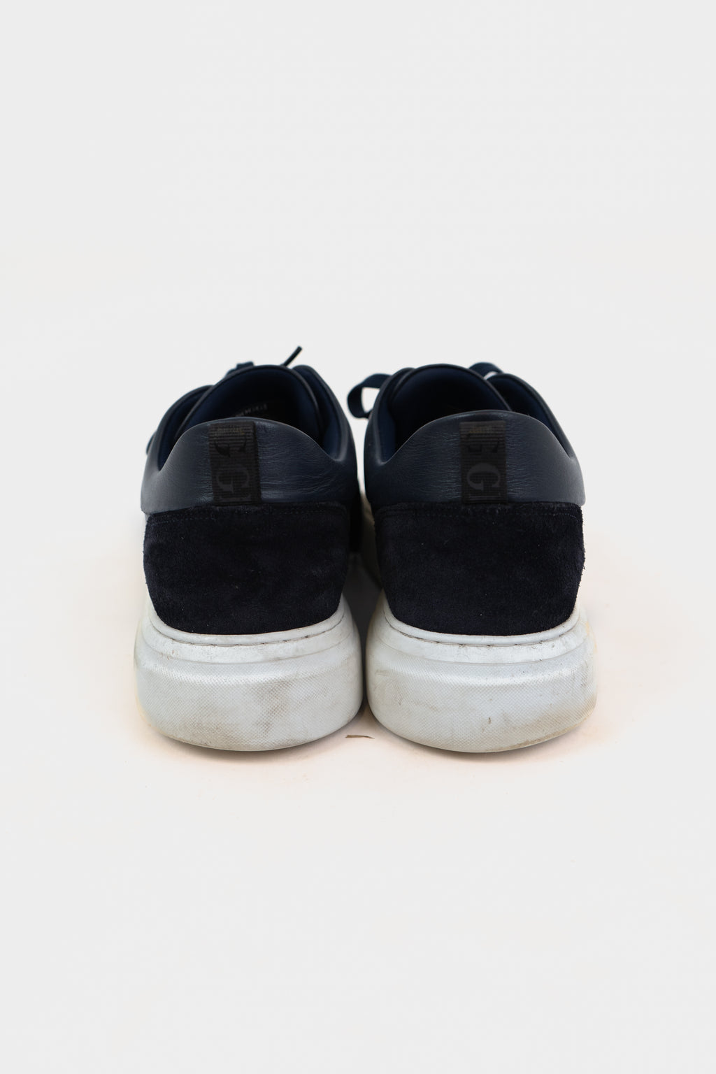 Boggi Navy Leather Trainers