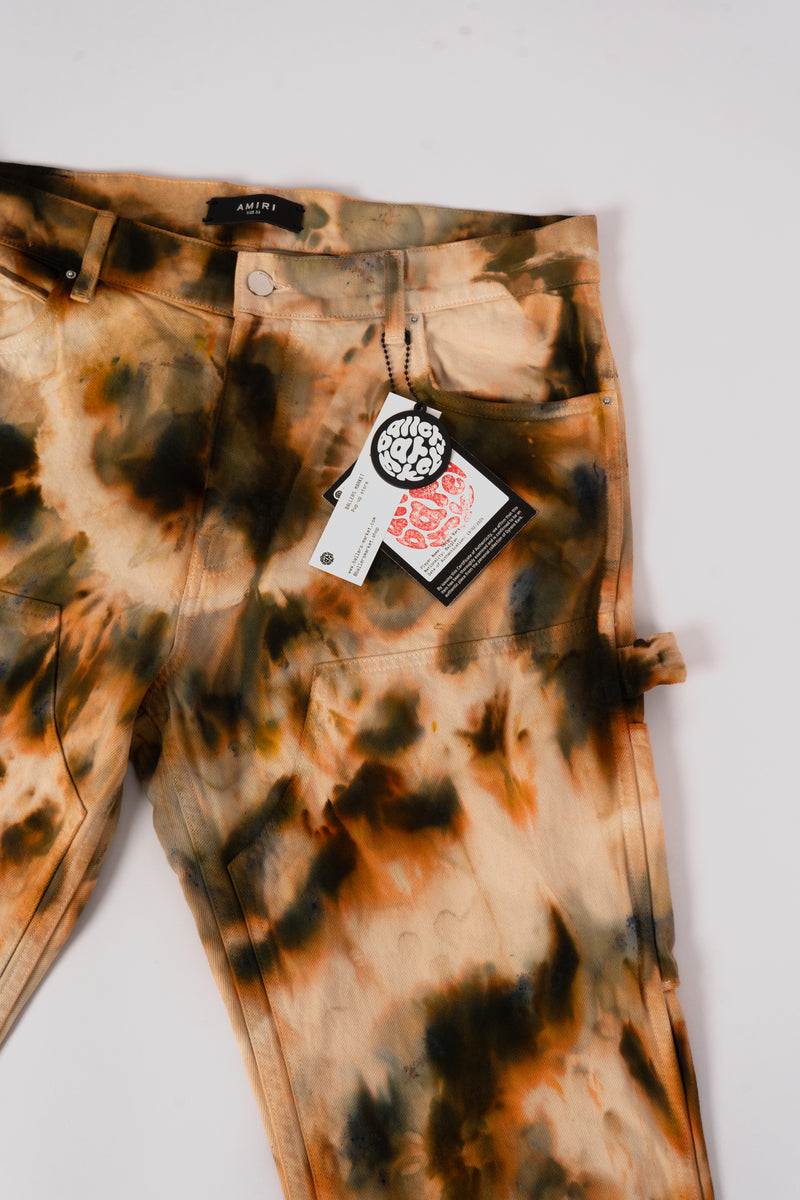 Amiri Double Knee Tie-dye Carpenter Pants