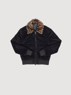 Fendi FW0123 A9C7 Collar Zucca Pattern Wool Blouson
