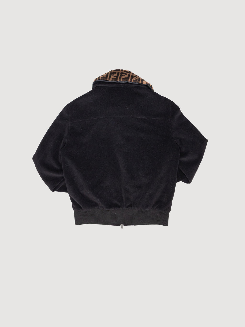 Fendi FW0123 A9C7 Collar Zucca Pattern Wool Blouson