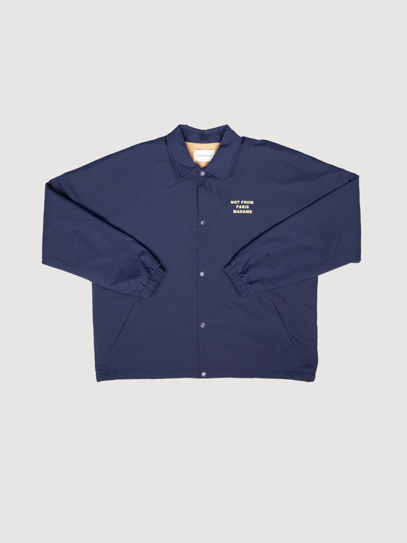 Drôle de Monsieur "Not From Paris Madame" fleece-lined coach jacket