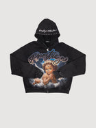 Angel graphic studded zip-up hoodie