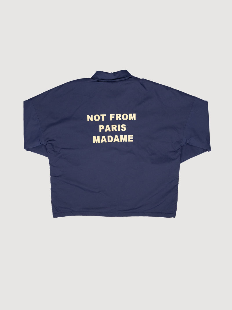 Drôle de Monsieur "Not From Paris Madame" fleece-lined coach jacket