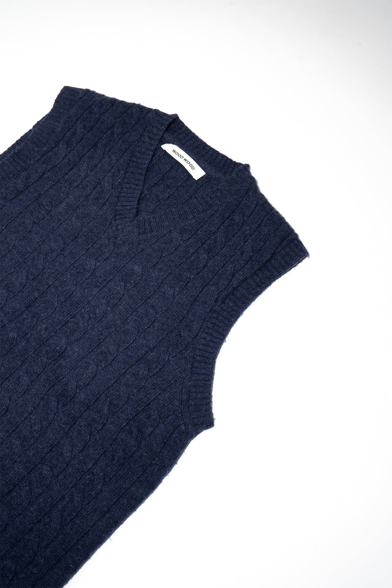 Wood Wood Bruno Lambswool Cable Vest