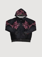 Flame zip up hoodie crystal