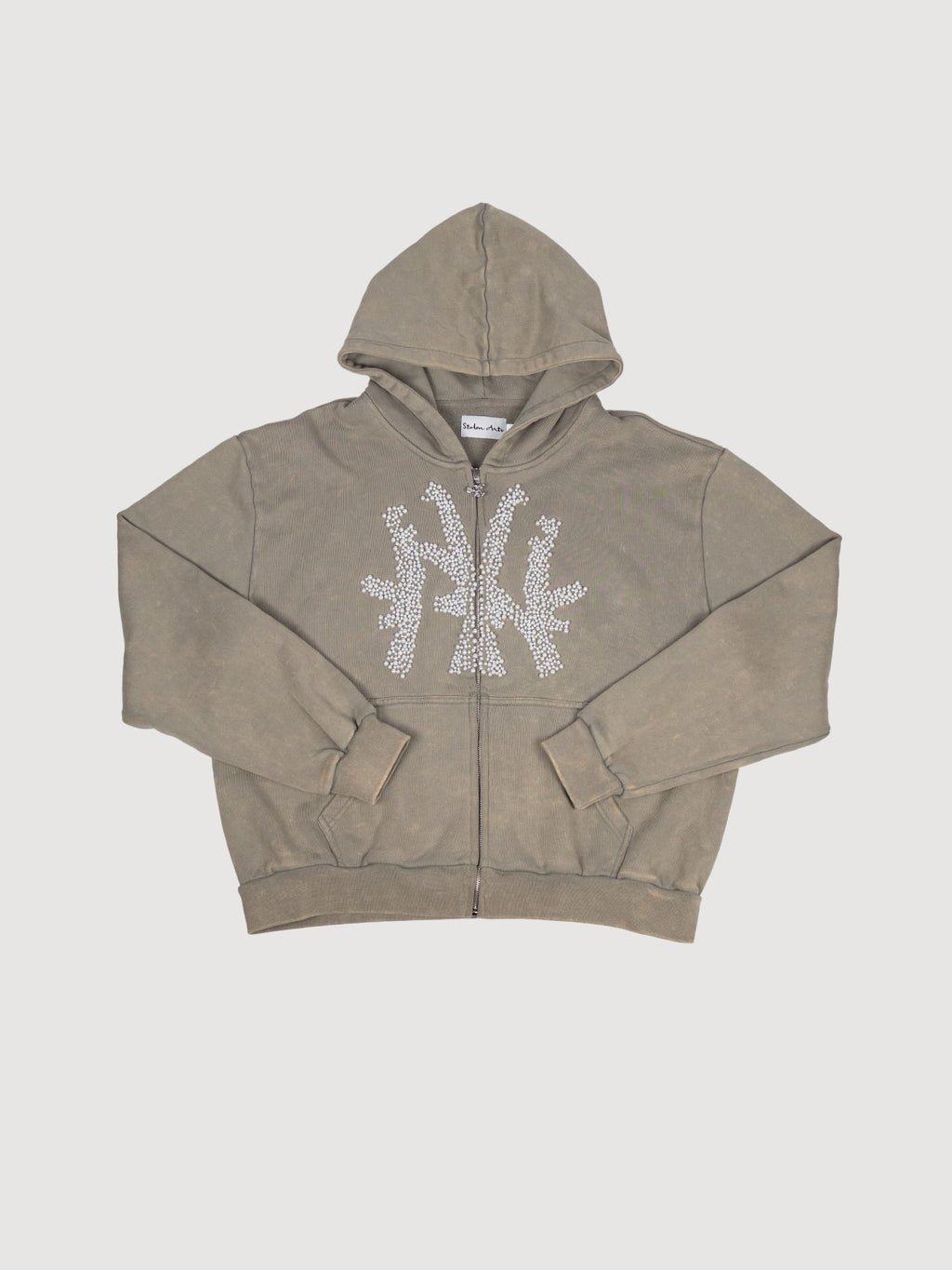 stolen arts pearl zip up hoodie