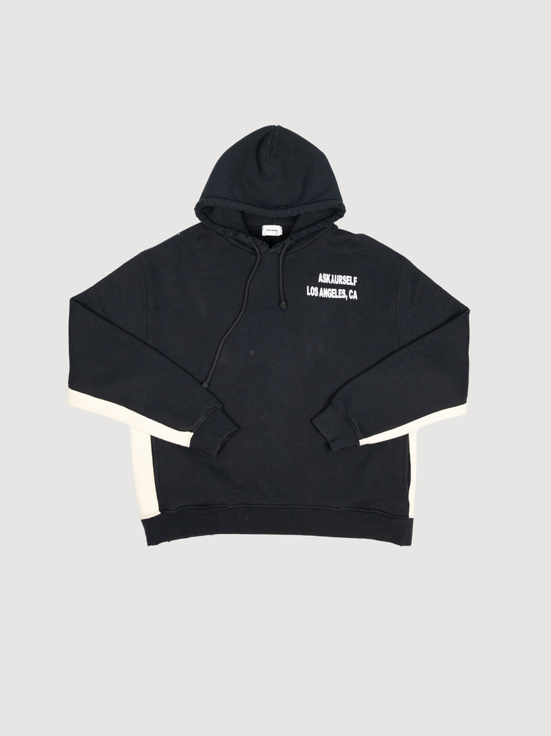 Logo Print Cotton Jersey Hoodie In Black