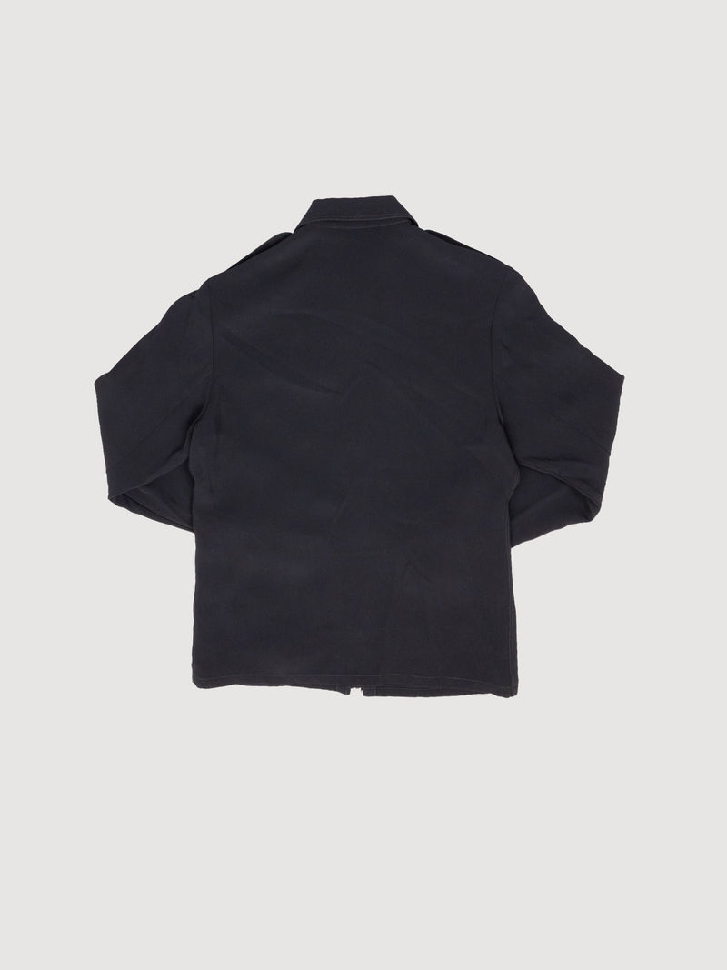 Black A Patch Zip Jacket