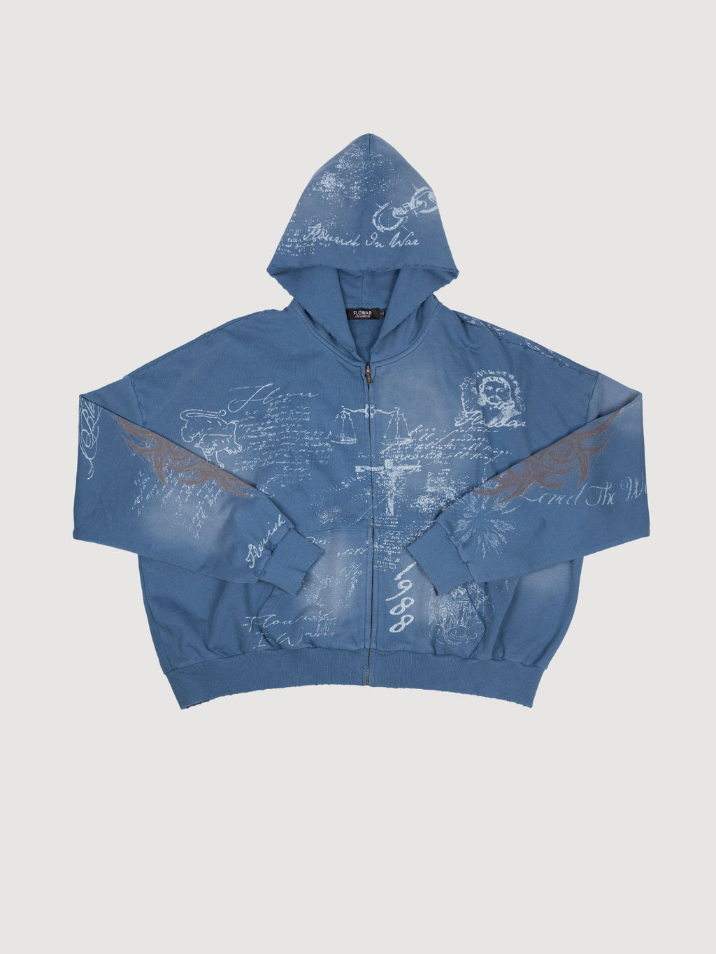 Blue Zip Up Sweater