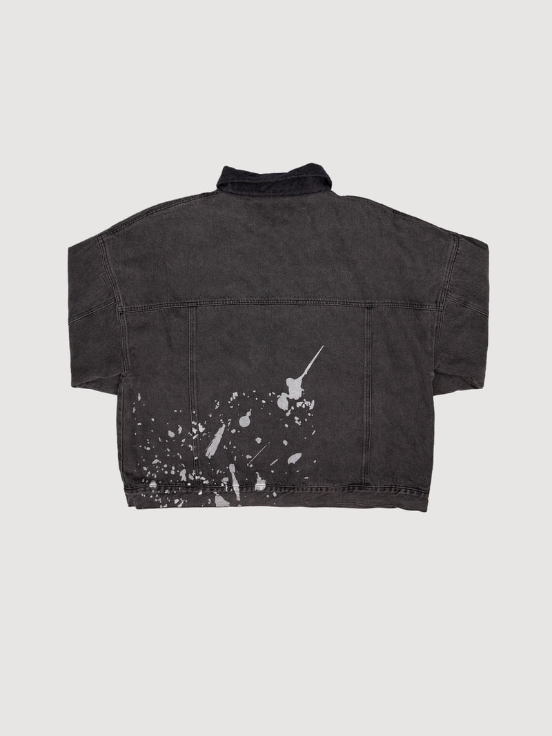 Ryoko Rain Charcoal Grey Paint Splatter Jacket 