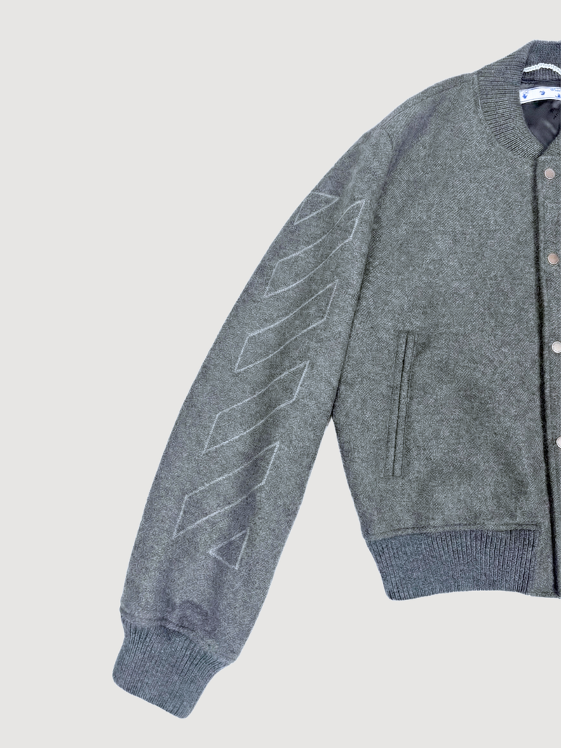 Off-White Grey Varsity Jacket