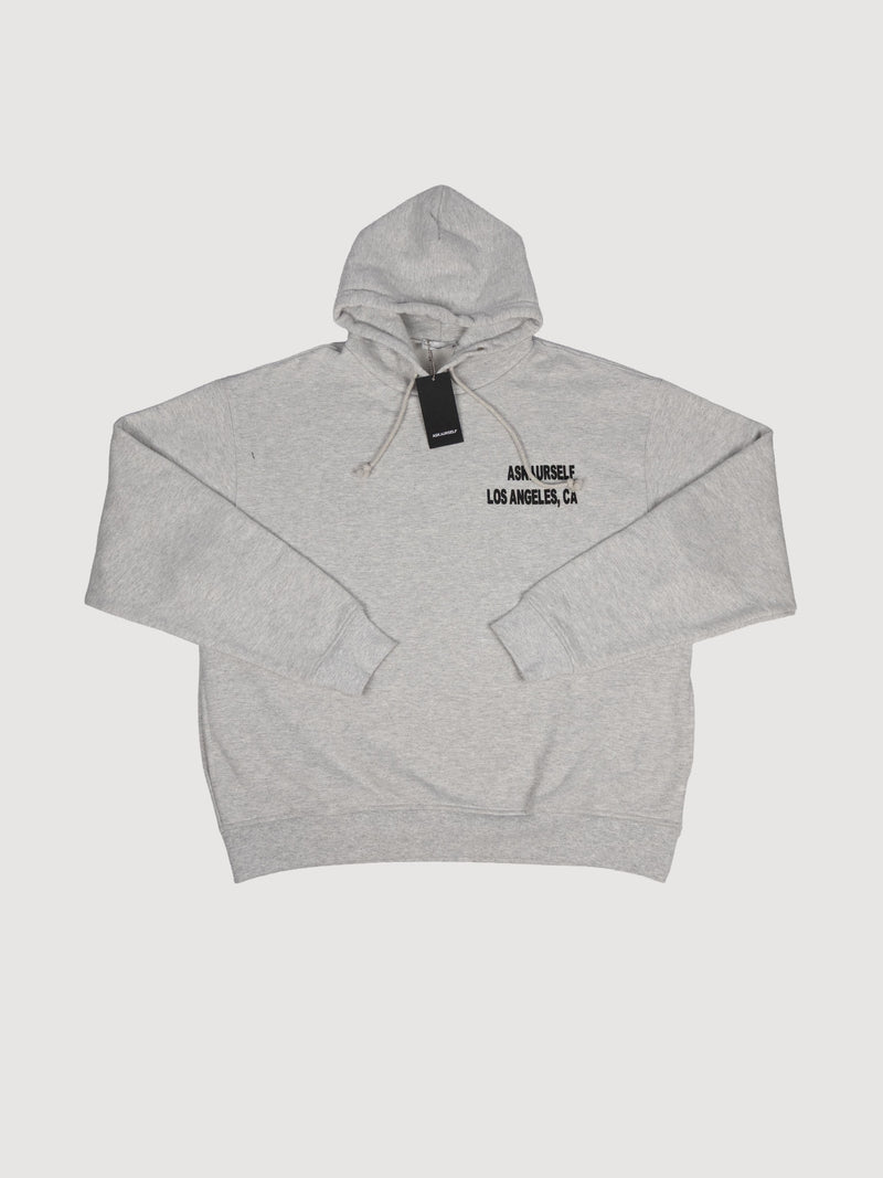 Logo Print Cotton Jersey Hoodie In Grey