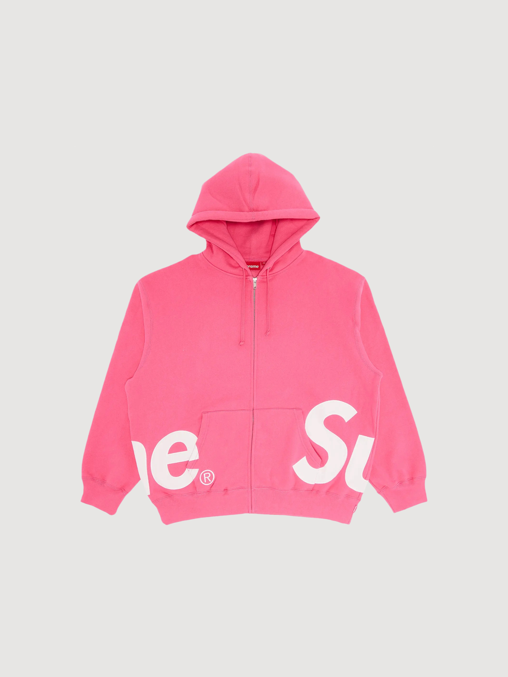 Supreme Big Logo Zip Up Hooded Sweatshirt