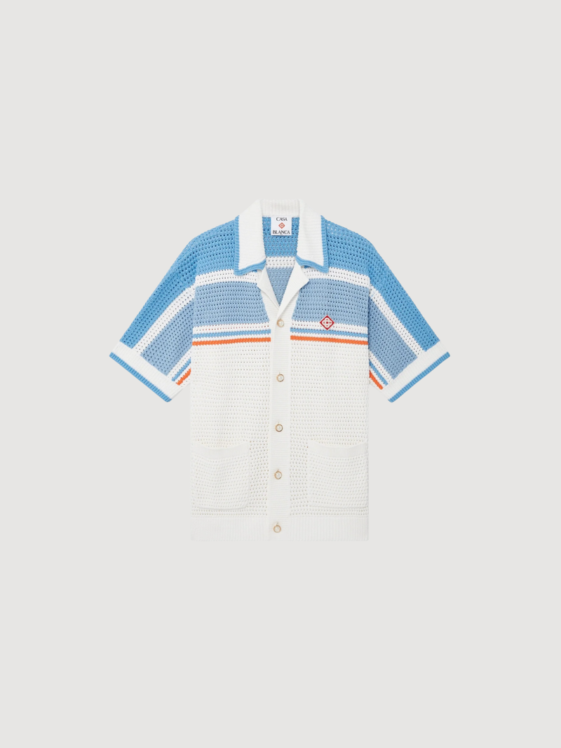Cotton Tennis Short Sleeve Crochet Shirt
