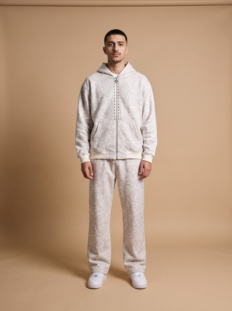 Birth of Royal Child Cashew Blossom Pearl Sweatsuit White