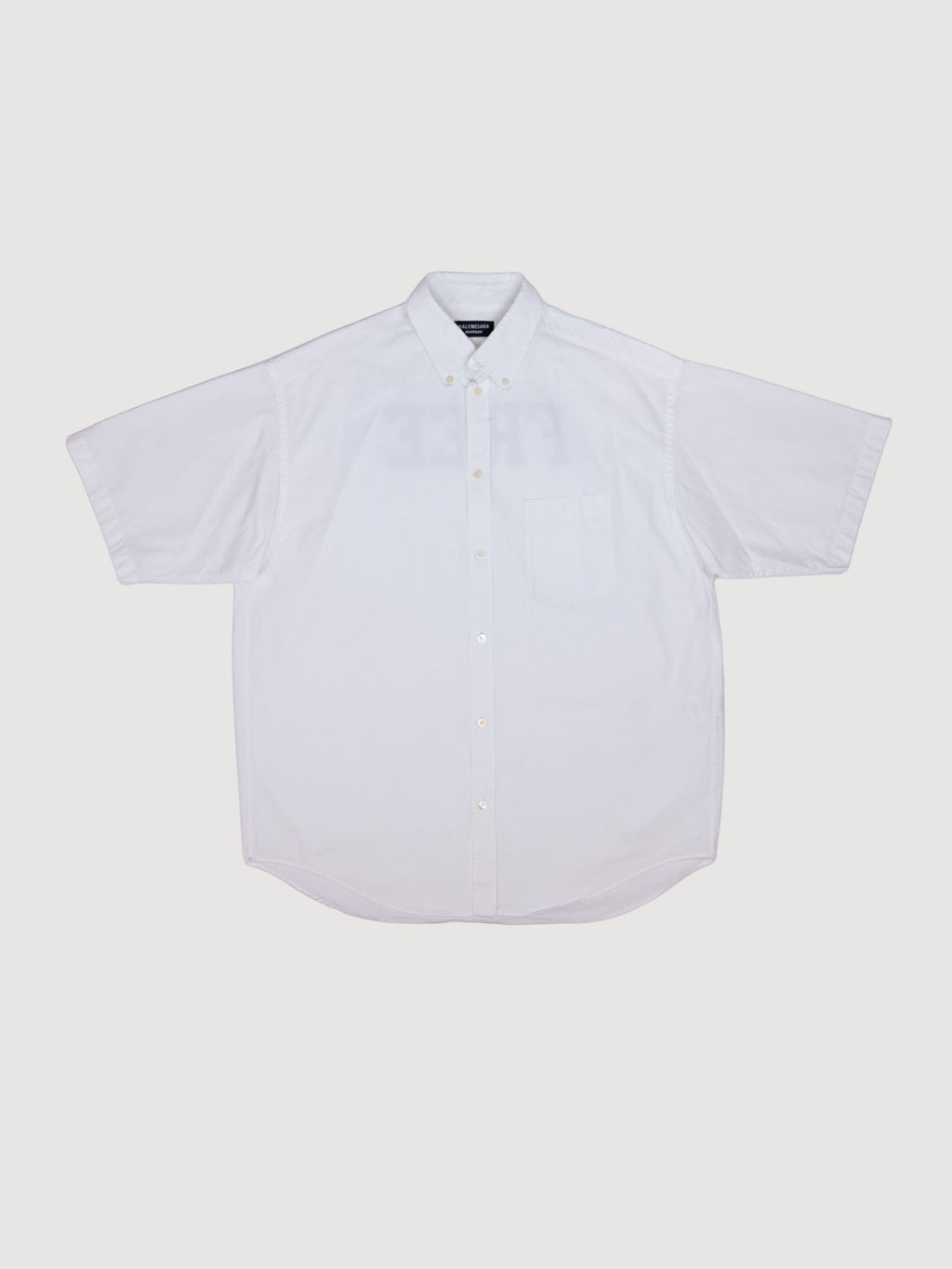 Balenciaga black print free white short-sleeve shirt