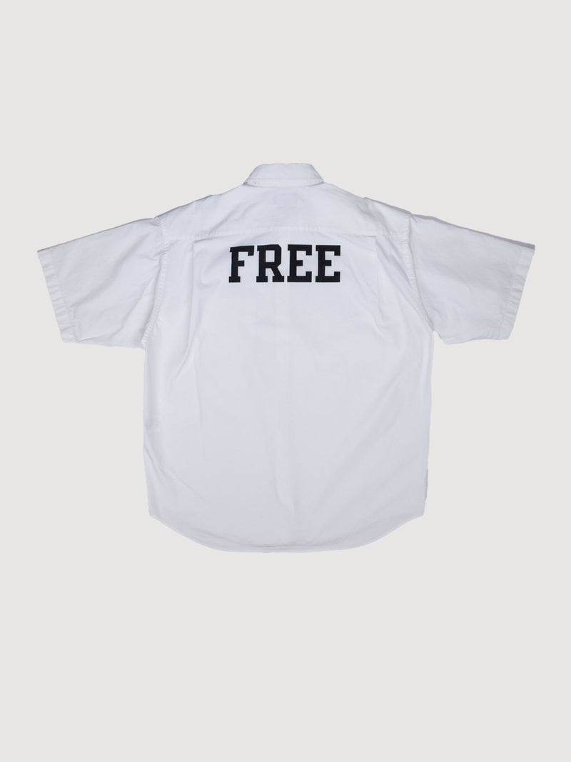 Balenciaga black print free white short-sleeve shirt