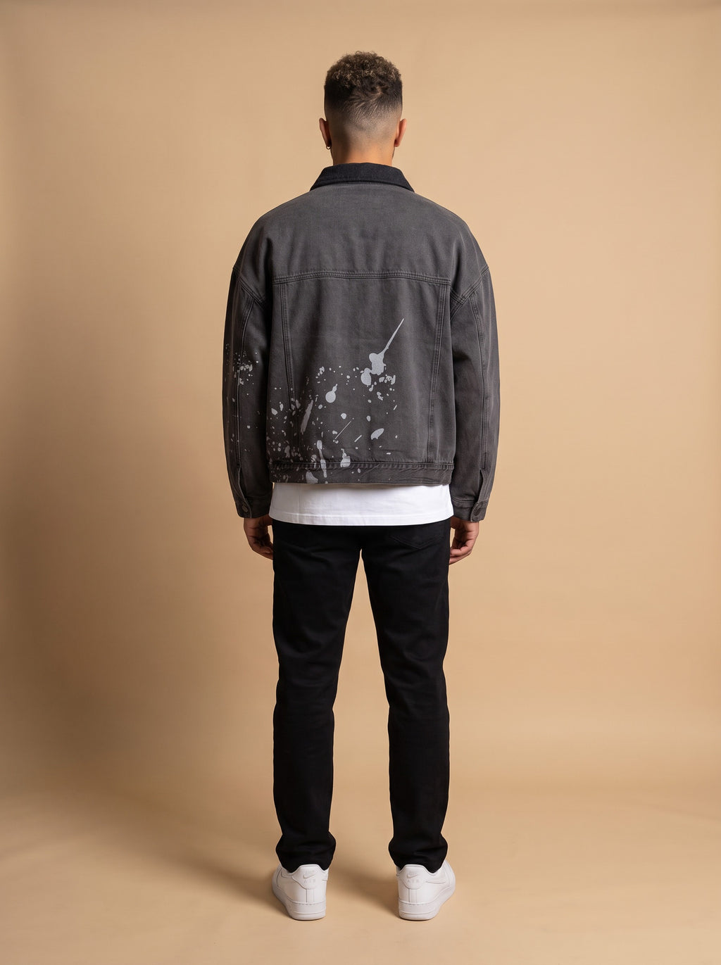 Ryoko Rain Charcoal Grey Paint Splatter Jacket