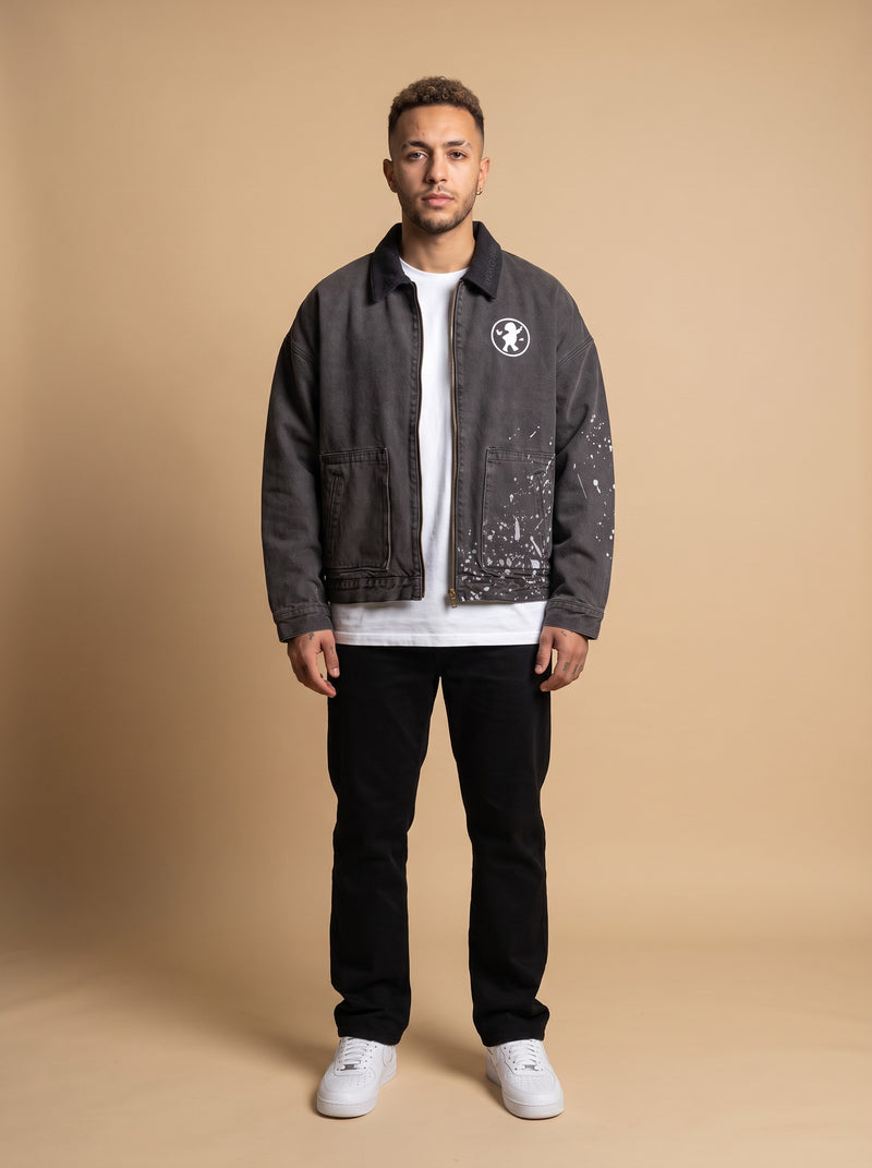 Ryoko Rain Charcoal Grey Paint Splatter Jacket