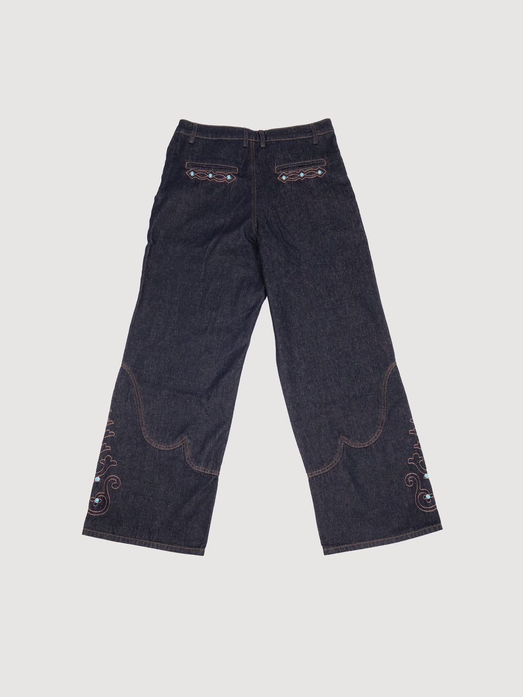 Darkblue Jeans With Pearls