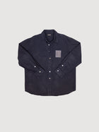 Raf Simons Straight fit denim shirt with label on sleeve