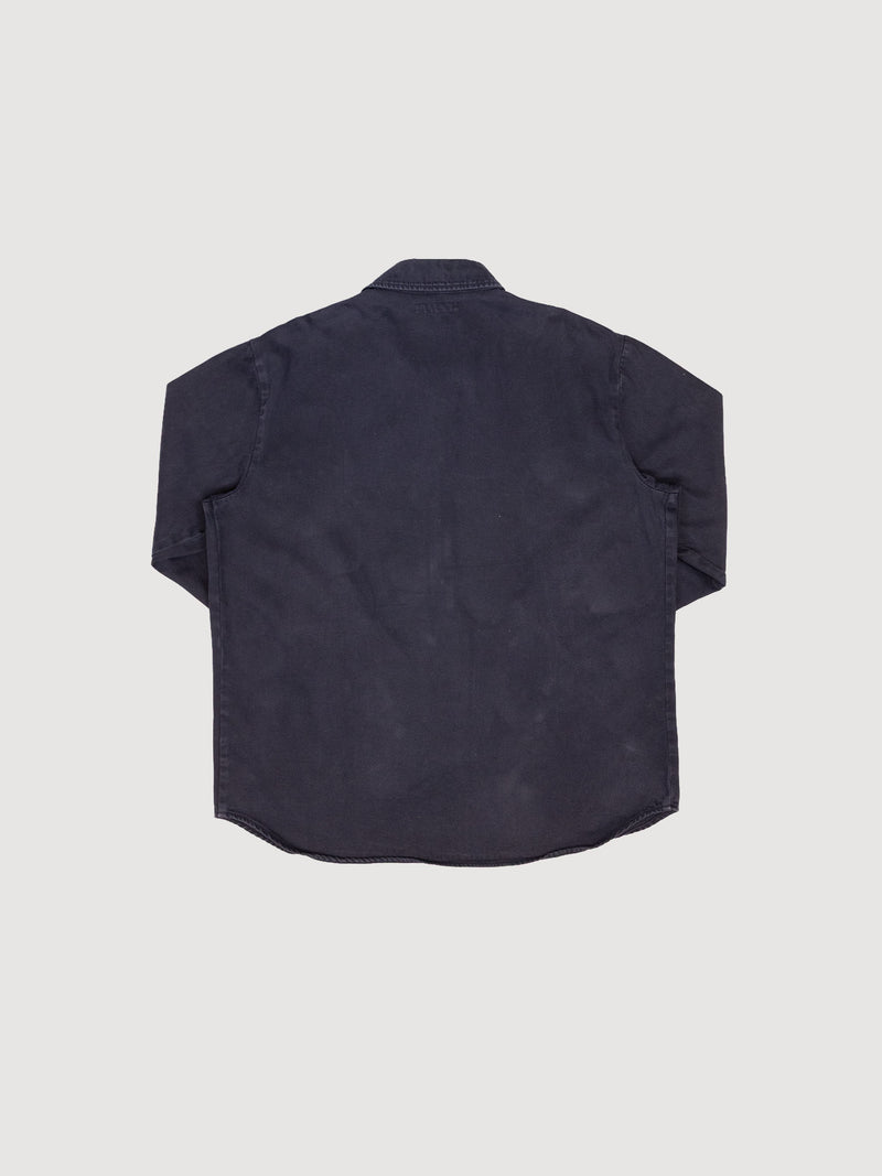 Raf Simons Straight fit denim shirt with label on sleeve