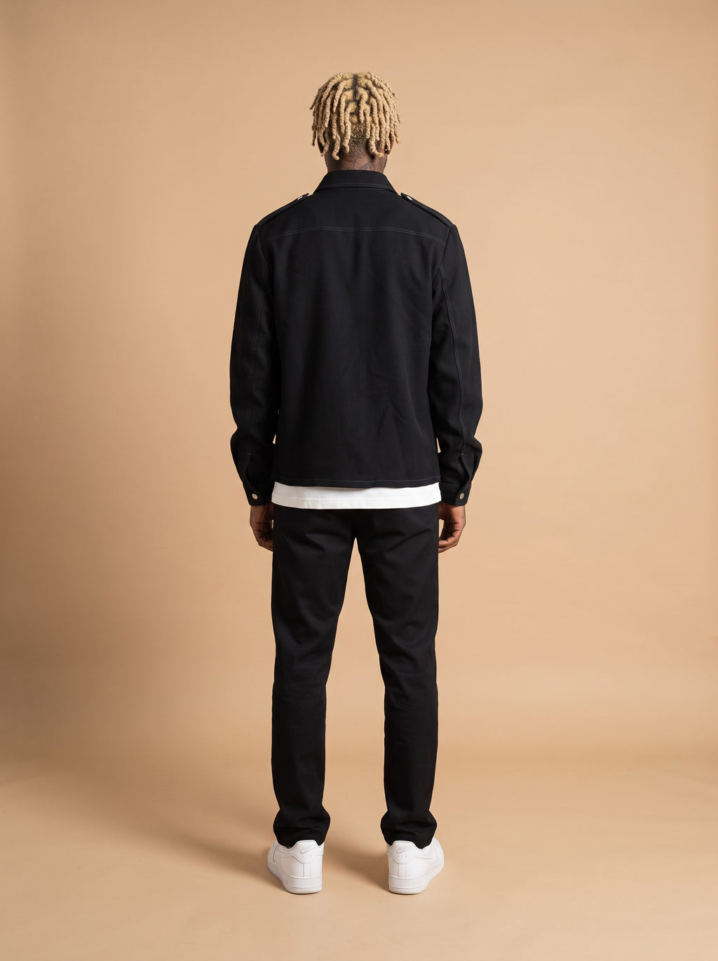 Black A Patch Zip Jacket