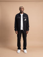 Black A Patch Zip Jacket