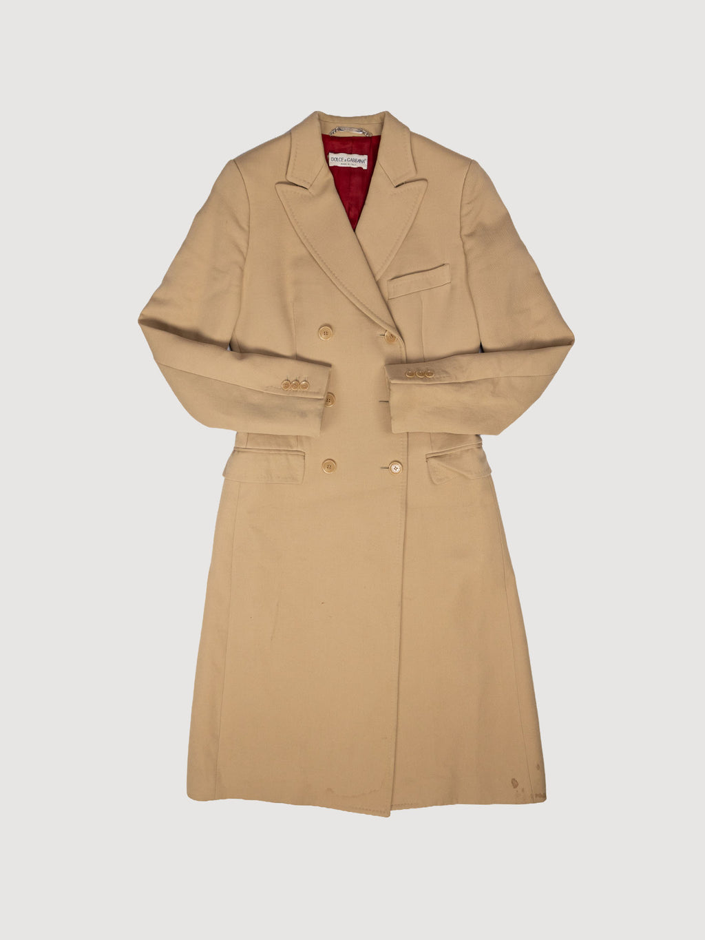 Beige Wool/Cashmere Mid Coat classic Dolce & Gabbana