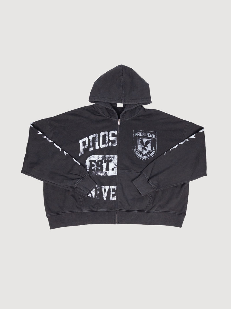 Prospera vintage statement zip up hoodie