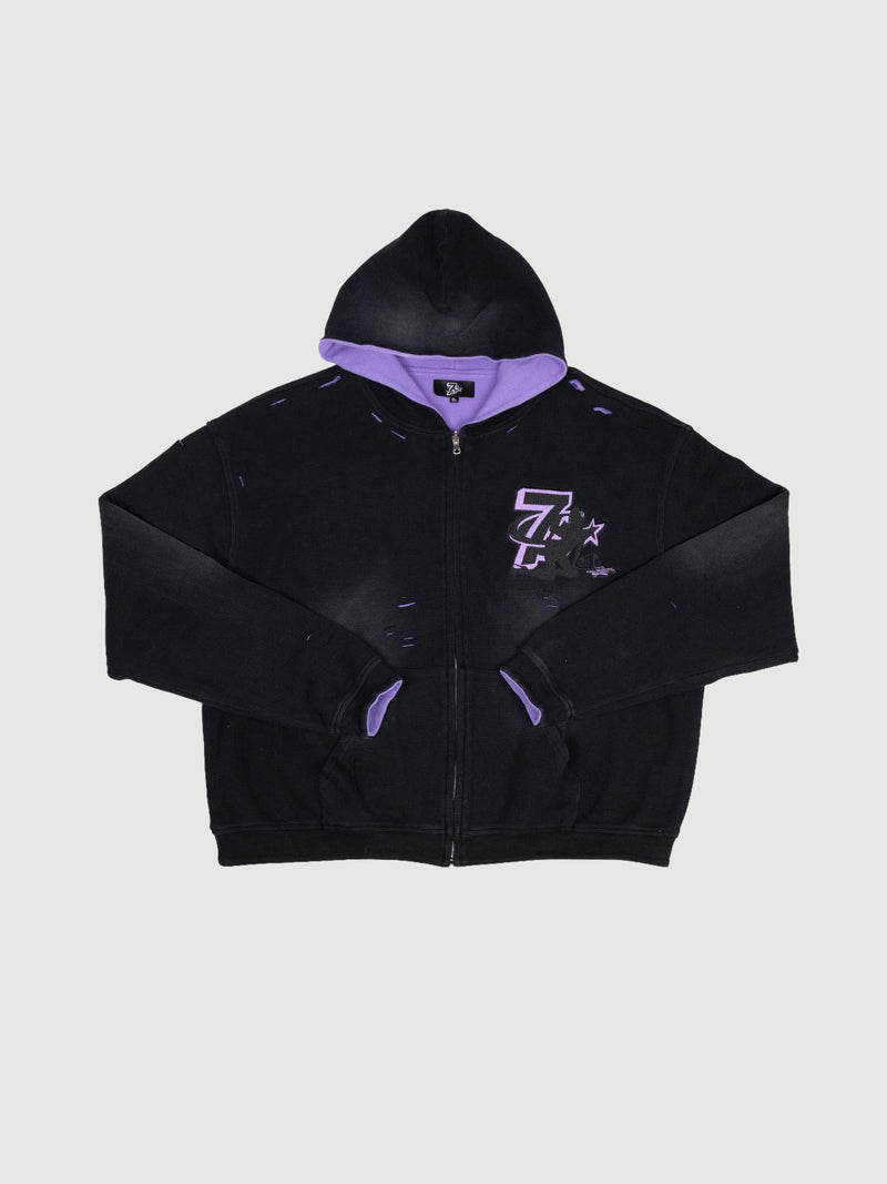 Triple Sevens reversible Booby trap zip-up hoodie