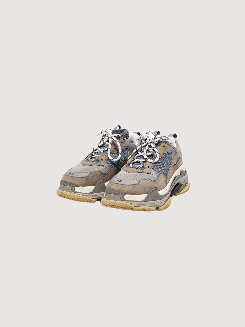 Balenciaga Triple S low-top sneakers in grey leather and mesh