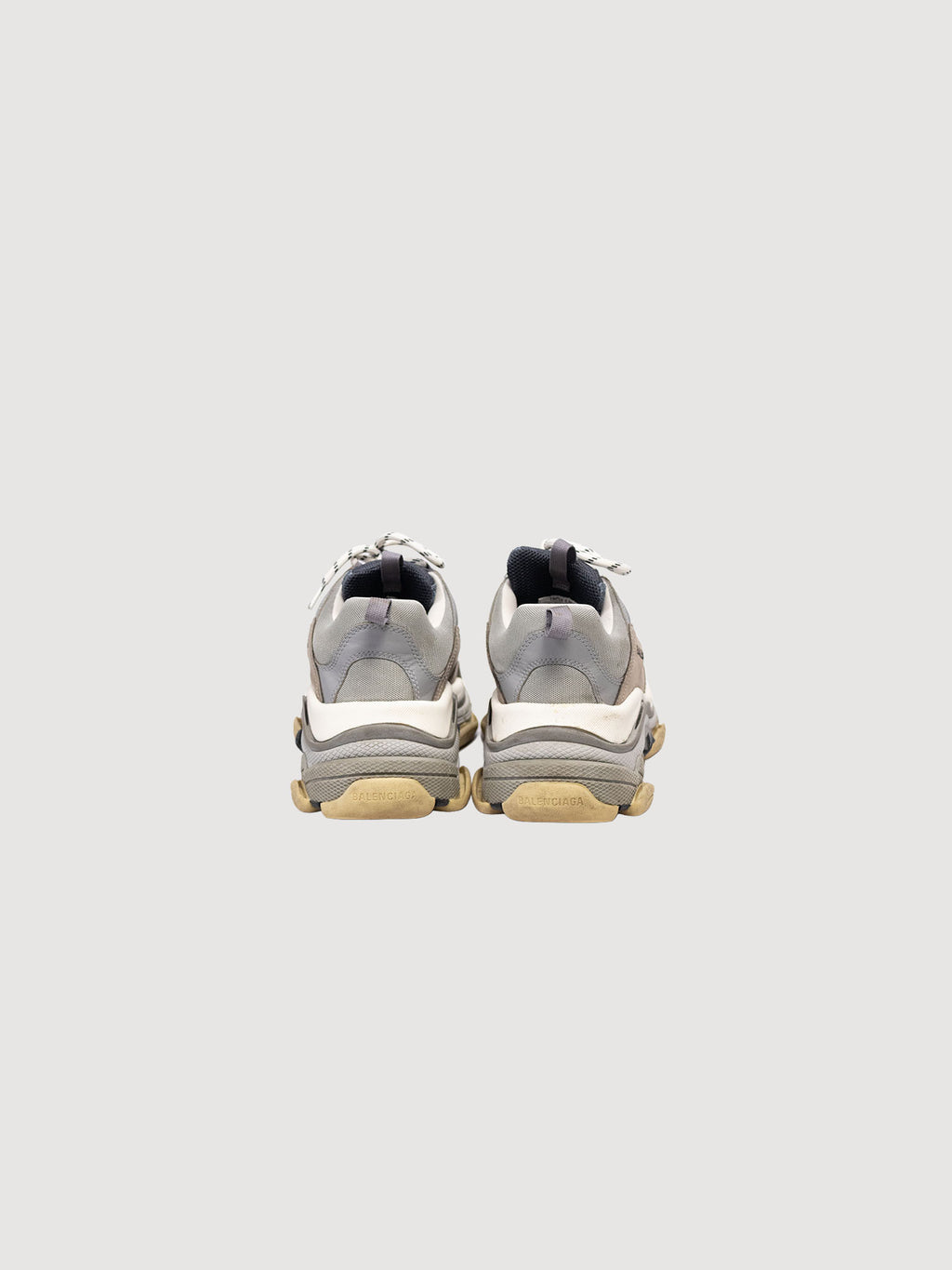 Balenciaga Triple S low-top sneakers in grey leather and mesh