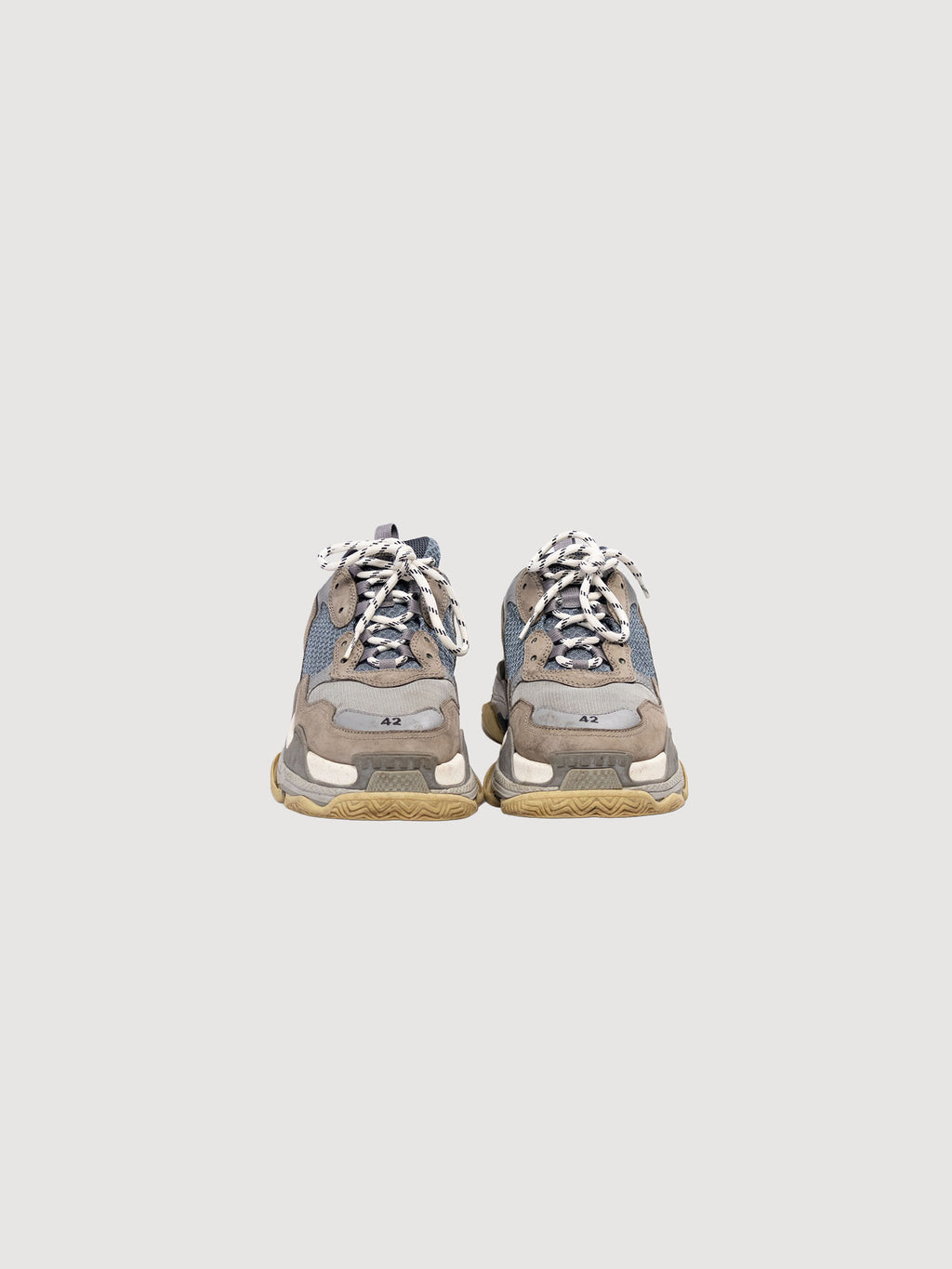 Balenciaga Triple S low-top sneakers in grey leather and mesh