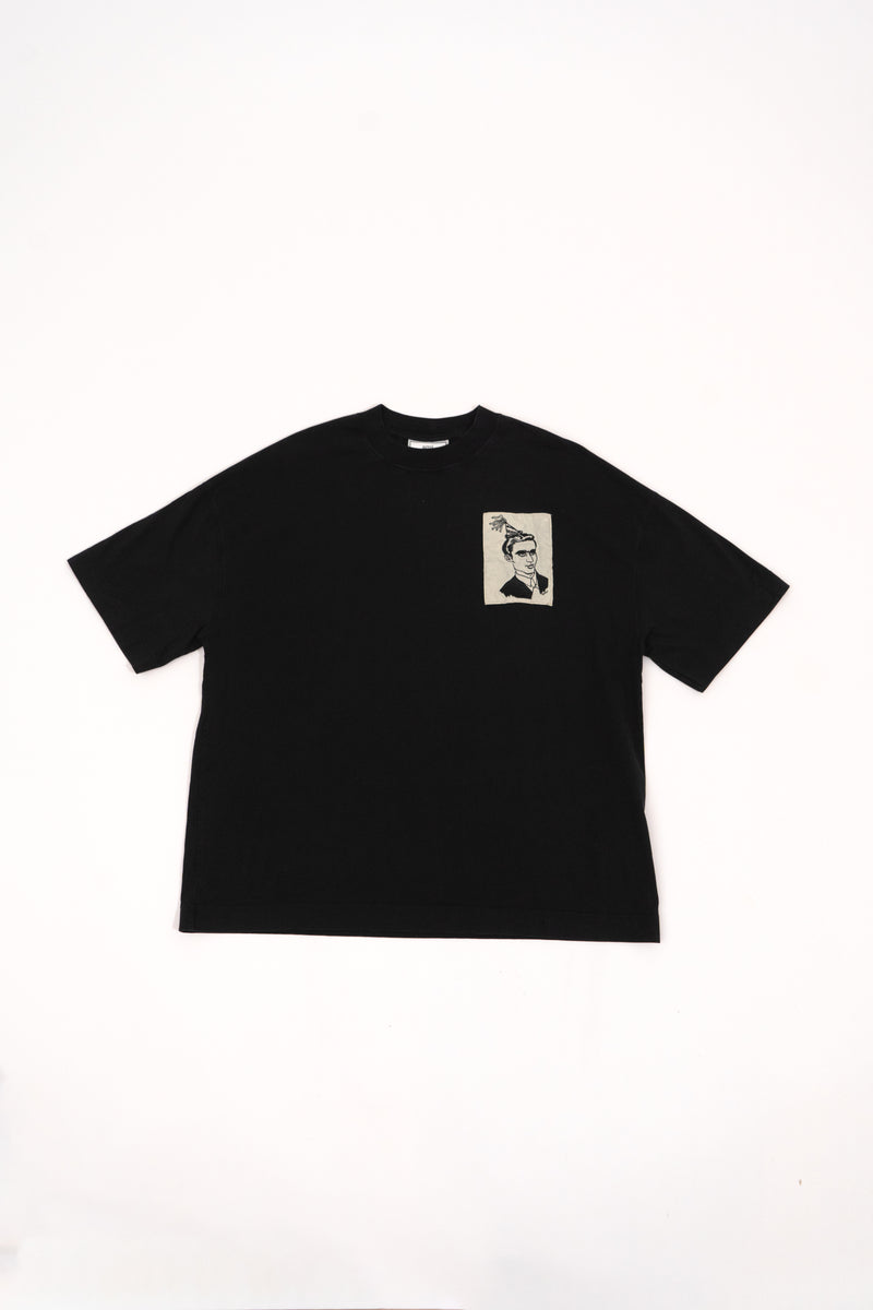 Ami Paris Anniversary Face Patch T-shirt In Black