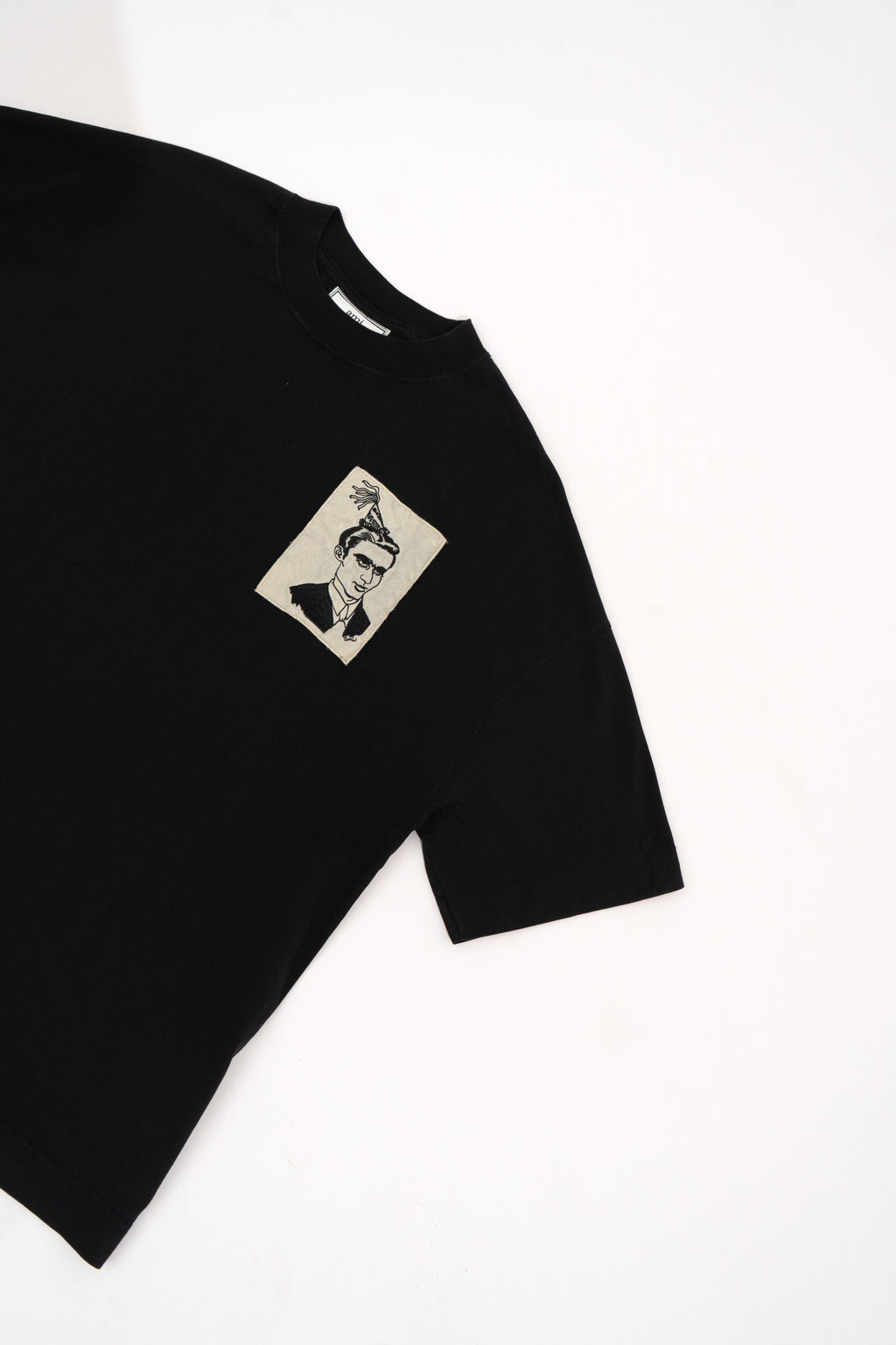 Ami Paris Anniversary Face Patch T-shirt In Black
