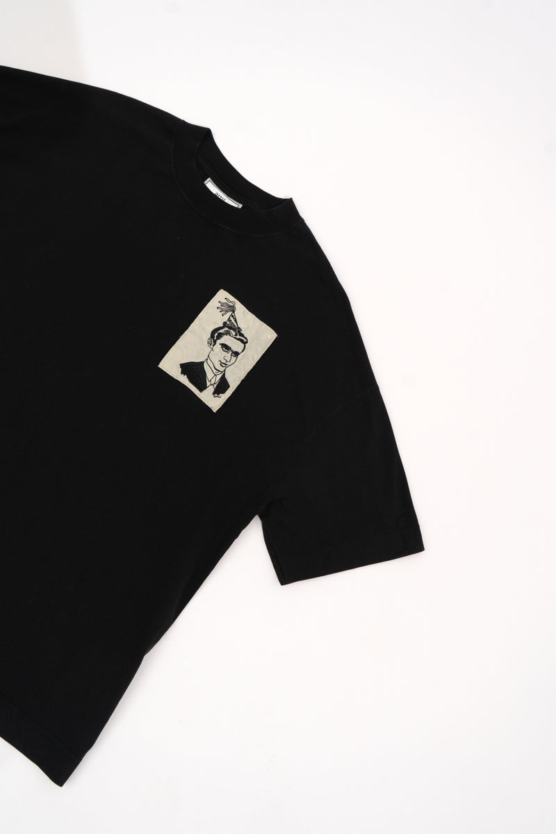 Ami Paris Anniversary Face Patch T-shirt In Black