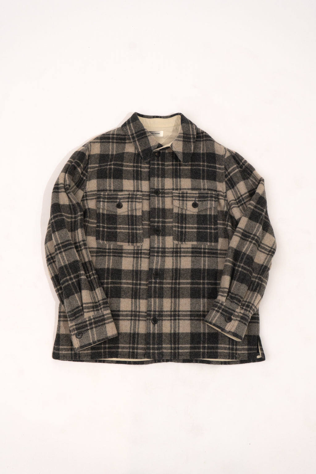 Isabel Marant Gervon Check Wool Overshirt