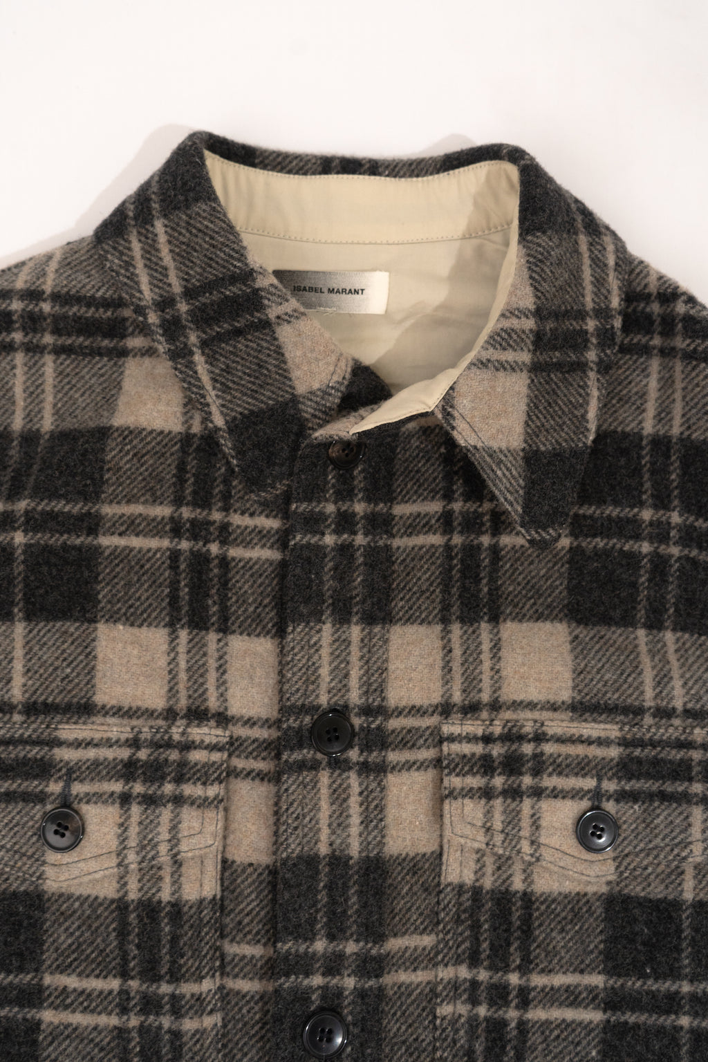Isabel Marant Gervon Check Wool Overshirt