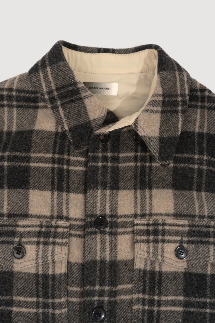 Isabel Marant Gervon Check Wool Overshirt