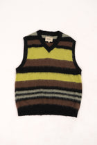 Striped V-Neck Sweater Vest Black