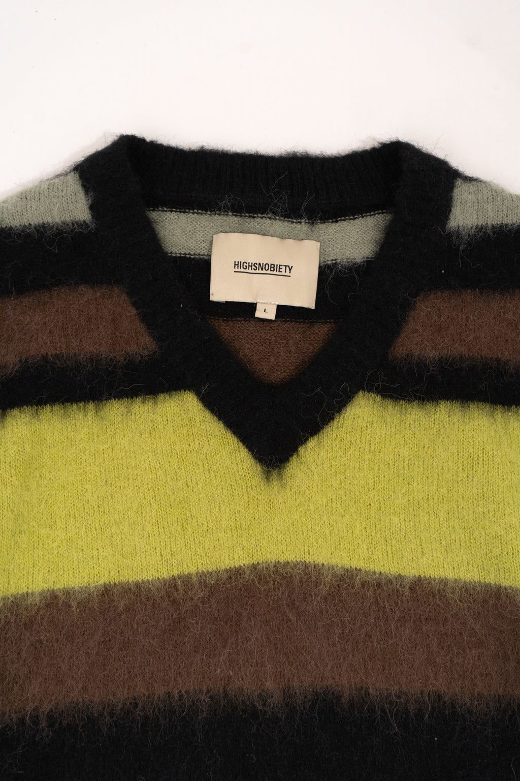 Striped V-Neck Sweater Vest Black