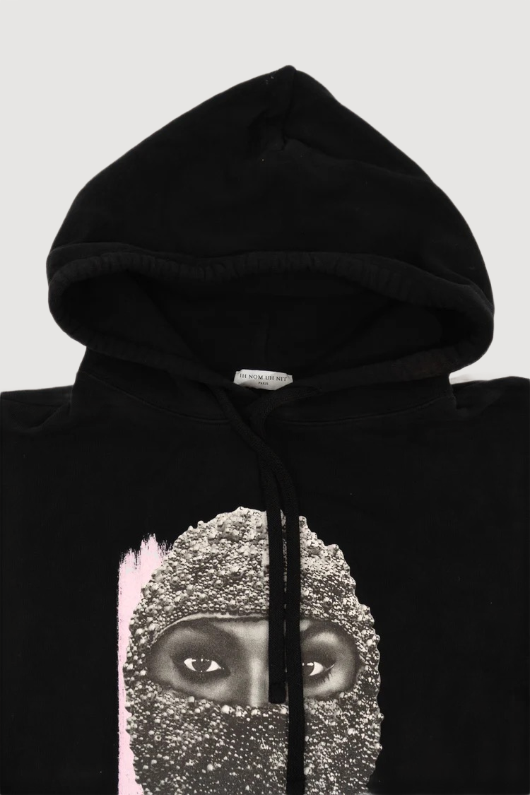 Ih Nom Uh Nit Graphic-print Cotton Hoodie In Black