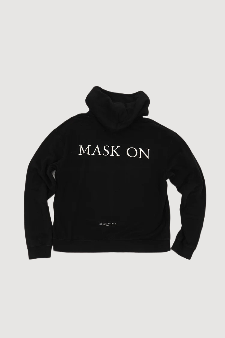 Ih Nom Uh Nit Graphic-print Cotton Hoodie In Black