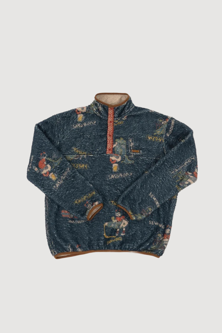 Kapital Kountry Calendar Printed Fleece Sweatshirt