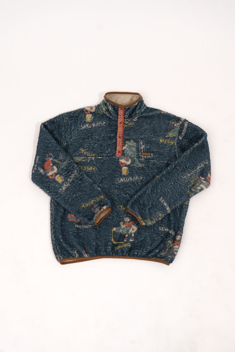 Kapital Kountry Calendar Printed Fleece Sweatshirt